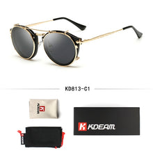 Load image into Gallery viewer, Black Round Sunglasses Kdeam